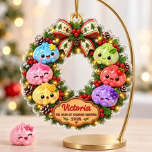 Load image into Gallery viewer, Personalized Colorful Dumpling Wreath Acrylic Ornament Christmas Gift
