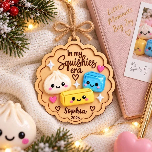 Personalized Squishy Character Wooden Ornament for Kids Gift