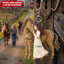 Load image into Gallery viewer, Personalized Acrylic Keychain Horse Lover Gift Custom Name
