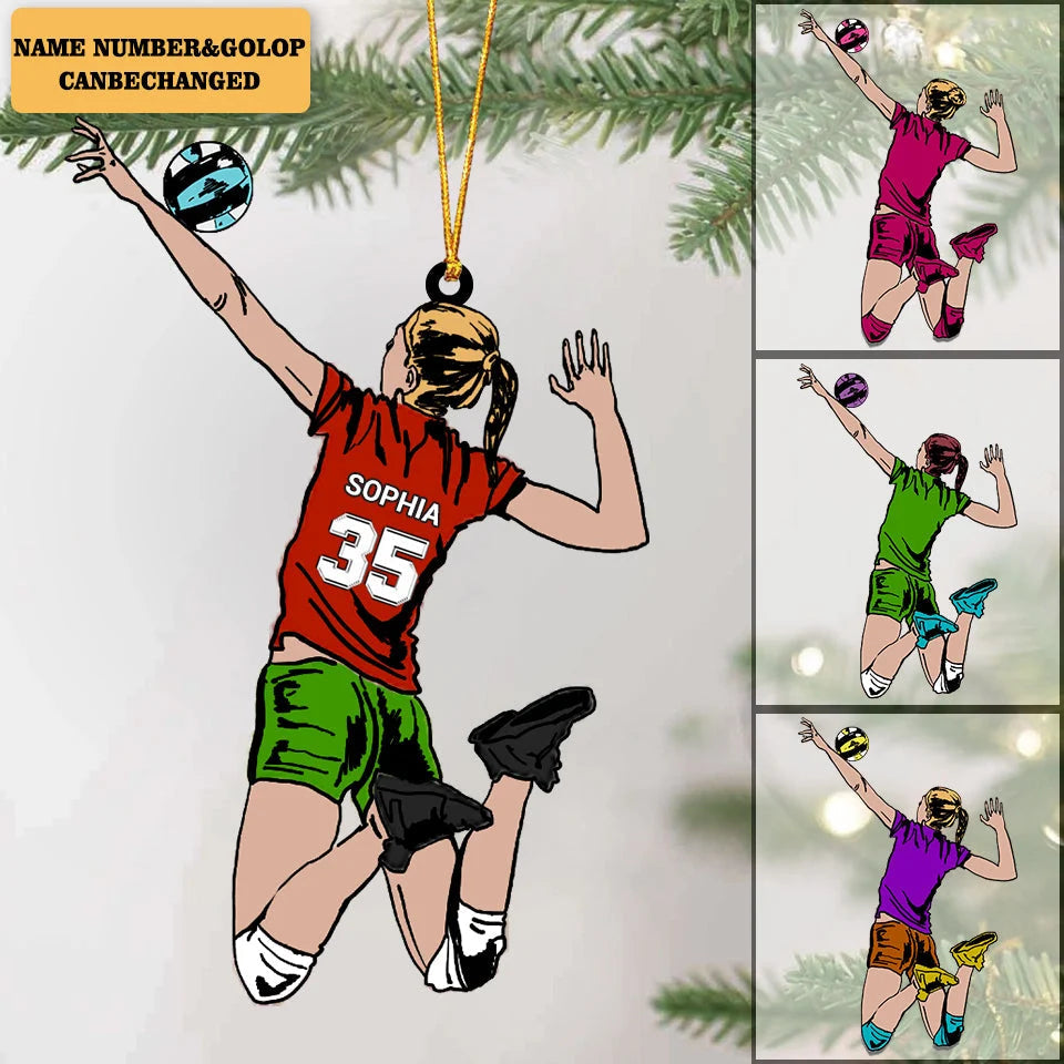 Personalized Volleyball Spike Acrylic Ornament Custom Gift for Players