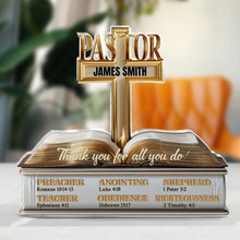 Load image into Gallery viewer, Personalized Acrylic Block Plaque Thank You Gift for Pastor
