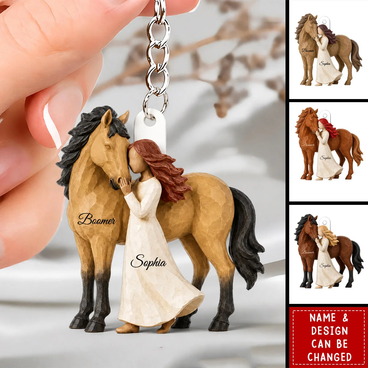 Personalized Acrylic Keychain Horse Lover Gift Custom Name