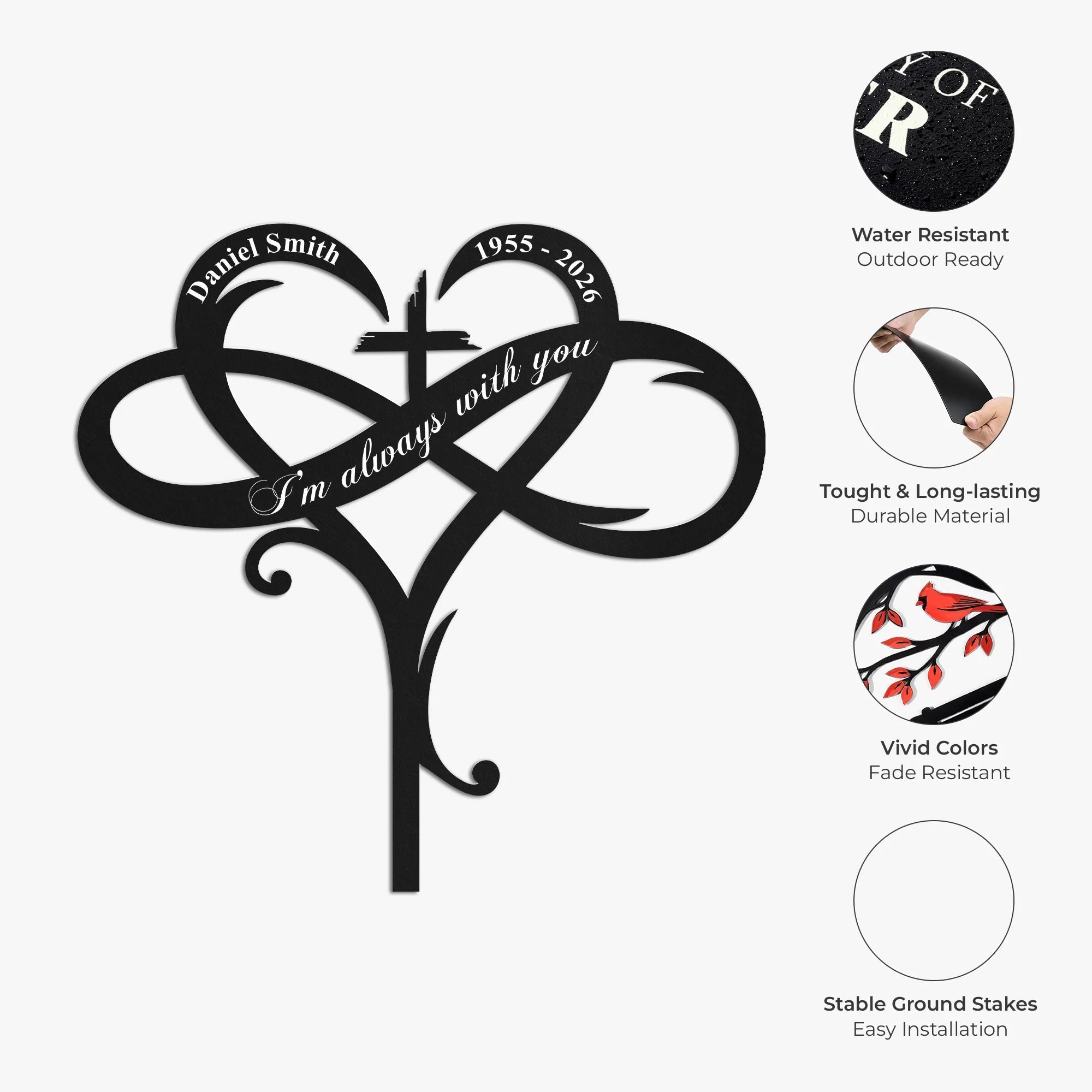 Personalized Metal Garden Stake Sympathy Gift for Family