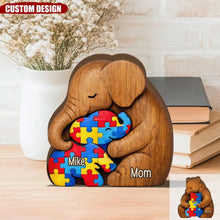Load image into Gallery viewer, Custom Thick Wooden Autism Plaque Mom and Child Gift
