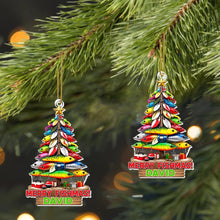 Load image into Gallery viewer, Personalized Fishing Ornament Merry Fishmas Gift for Angler
