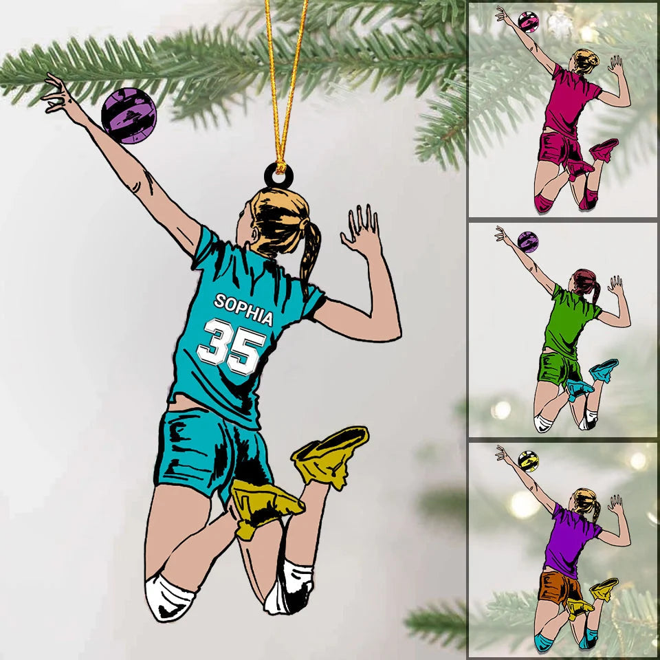Personalized Volleyball Spike Acrylic Ornament Custom Gift for Players