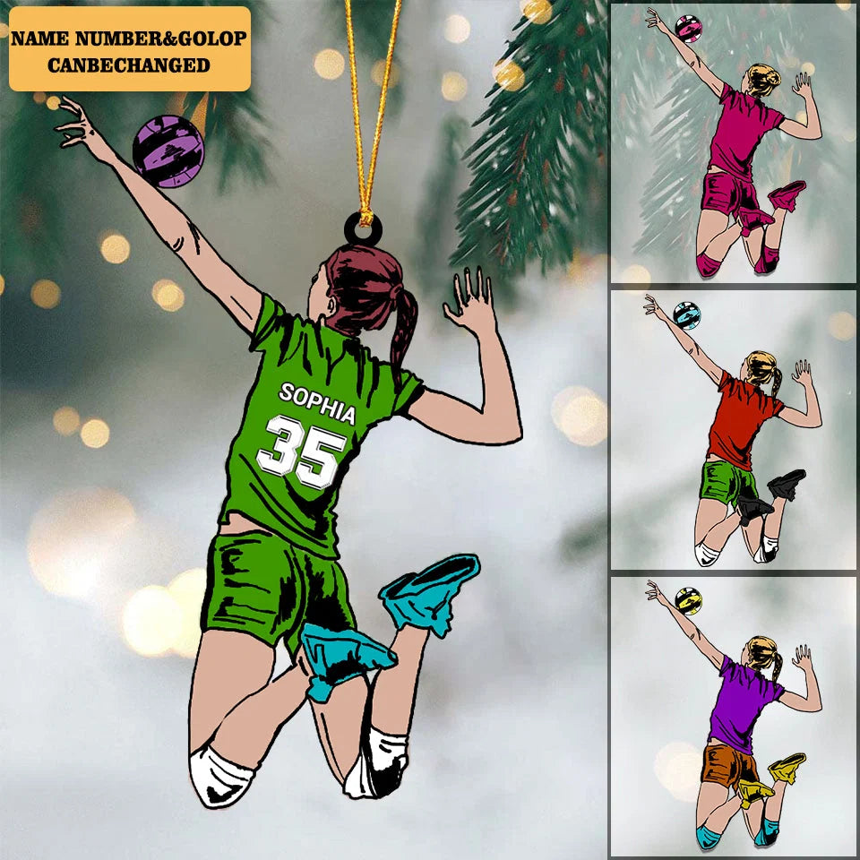 Personalized Volleyball Spike Acrylic Ornament Custom Gift for Players