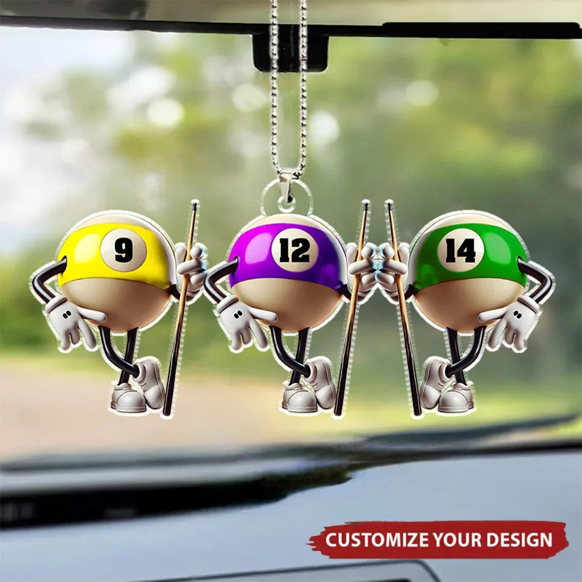 Personalized Acrylic Keychain Billiard Players Gift for Pool Lovers