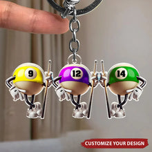 Load image into Gallery viewer, Personalized Acrylic Keychain Billiard Players Gift for Pool Lovers
