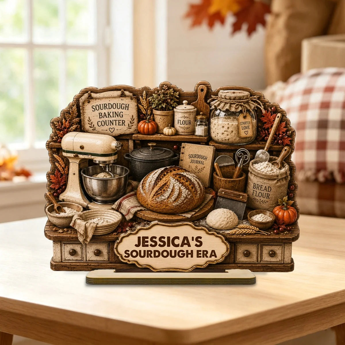 Personalized Sourdough Wooden Plaque Gift for Home Bakers