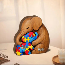 Load image into Gallery viewer, Custom Thick Wooden Autism Plaque Mom and Child Gift
