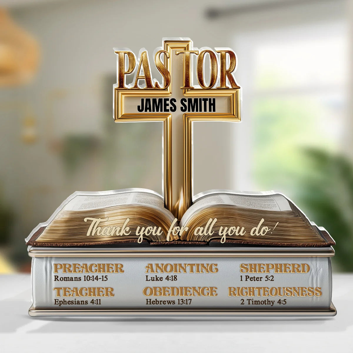 Personalized Acrylic Block Plaque Thank You Gift for Pastor