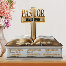 Load image into Gallery viewer, Personalized Acrylic Block Plaque Thank You Gift for Pastor
