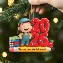Load image into Gallery viewer, Personalized Acrylic Ornament Waving Schoolgirl Gift for Kids

