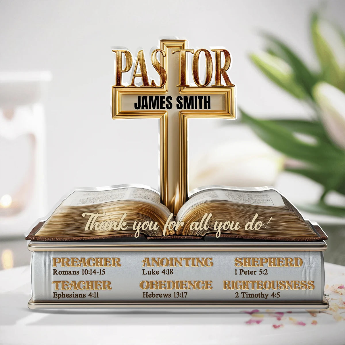 Personalized Acrylic Block Plaque Thank You Gift for Pastor