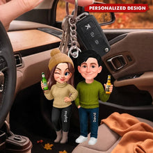 Load image into Gallery viewer, Personalized Cute Fall Couple Acrylic Keychain Gift for Partners
