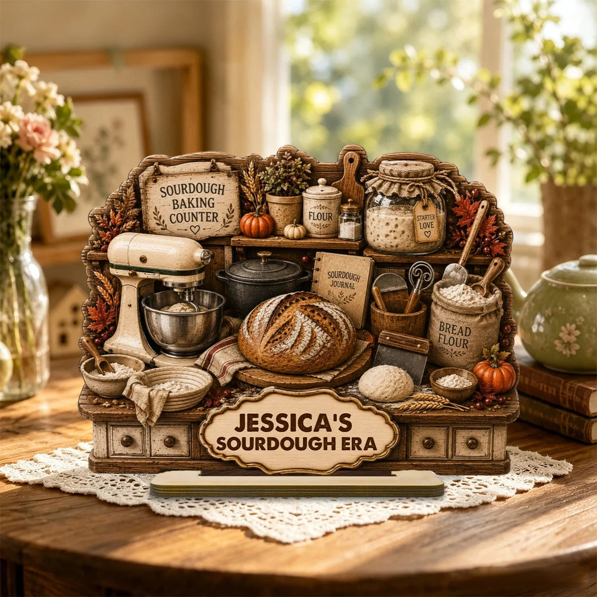 Personalized Sourdough Wooden Plaque Gift for Home Bakers