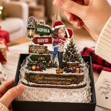 Load image into Gallery viewer, Personalized Acrylic Christmas Ornament Kissing Couple Gift for Couple
