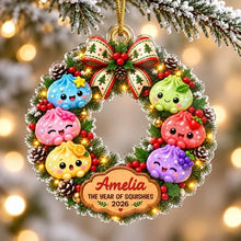 Load image into Gallery viewer, Personalized Colorful Dumpling Wreath Acrylic Ornament Christmas Gift
