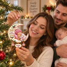 Load image into Gallery viewer, Personalized Acrylic Ornament Sleeping Baby Moon Gift for New Parents

