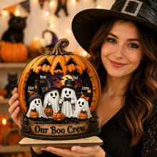 Load image into Gallery viewer, Personalized Ghost Family Wooden Plaque Halloween Gift for Parents
