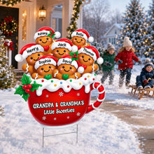 Load image into Gallery viewer, Personalized Gingerbread Family Yard Sign Gift for Grandparents
