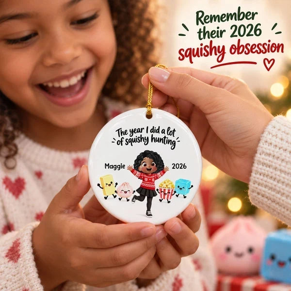 Personalized Ceramic Holiday Ornament Cute Characters Gift for Kids
