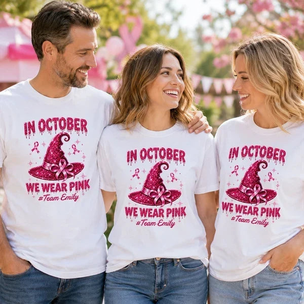 Personalized Classic Tee In October We Wear Pink Gift for Supporters