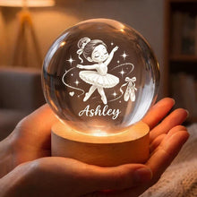 Load image into Gallery viewer, Personalized Ballerina Globe Lamp Custom Name Gift for Daughter
