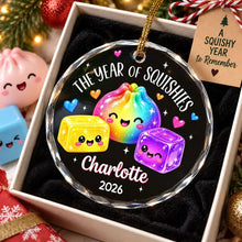 Load image into Gallery viewer, Personalized Glass Crystal Ornament Rainbow Squishies Gift for Kids

