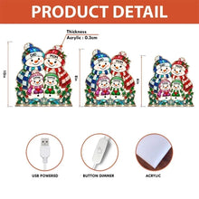 Load image into Gallery viewer, Personalized Snowman Family Acrylic Light Box Gift for Grandparents
