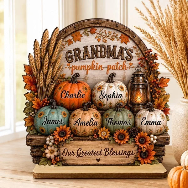 Personalized Wooden Plaque Fall Decor Gift for Grandma