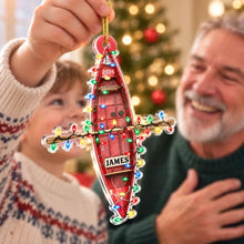 Load image into Gallery viewer, Personalized Red Kayak Acrylic Ornament Custom Gift for Boaters
