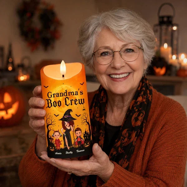 Personalized Flameless LED Candle for Grandma Halloween Decor Gift