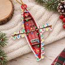 Load image into Gallery viewer, Personalized Red Kayak Acrylic Ornament Custom Gift for Boaters
