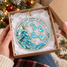 Load image into Gallery viewer, Personalized Stained Glass Family Map Acrylic Ornament Gift
