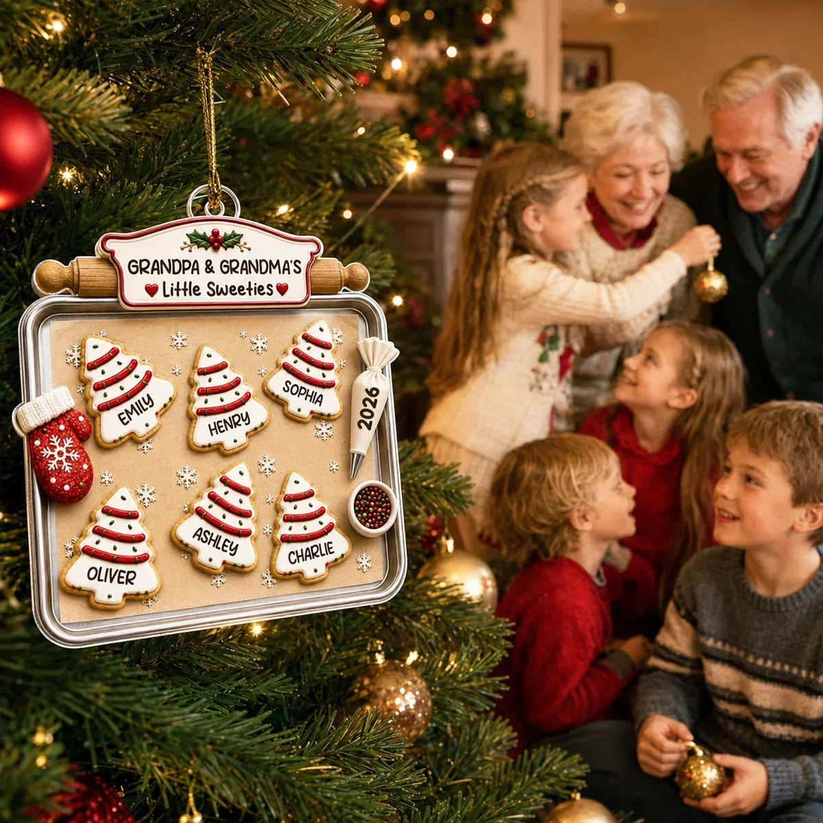Personalized Acrylic Christmas Ornament Gift for Grandparents