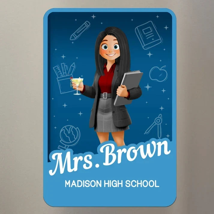 Personalized Teacher Acrylic Magnet Classroom Decor Gift