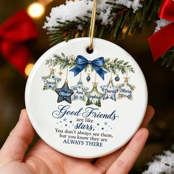 Personalized Ceramic Ornament Good Friends Are Like Stars Gift for Best Friend