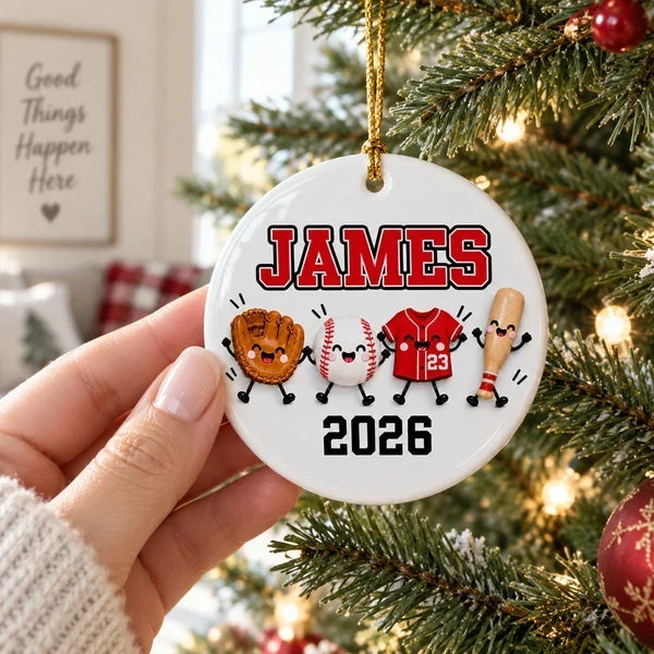 Personalized Baseball Ceramic Ornament Custom Gift for Fans