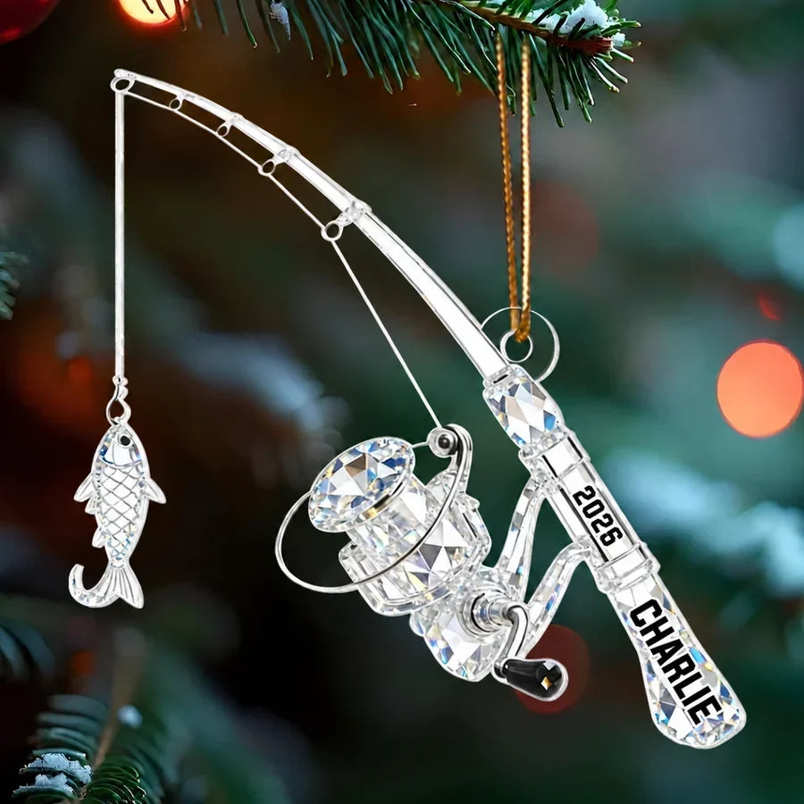 Personalized Fishing Ornament Custom Keepsake Gift for Angler