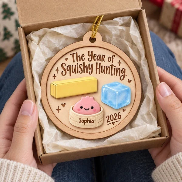 Personalized Wooden Ornament Cute Squishy Design Gift for Kids