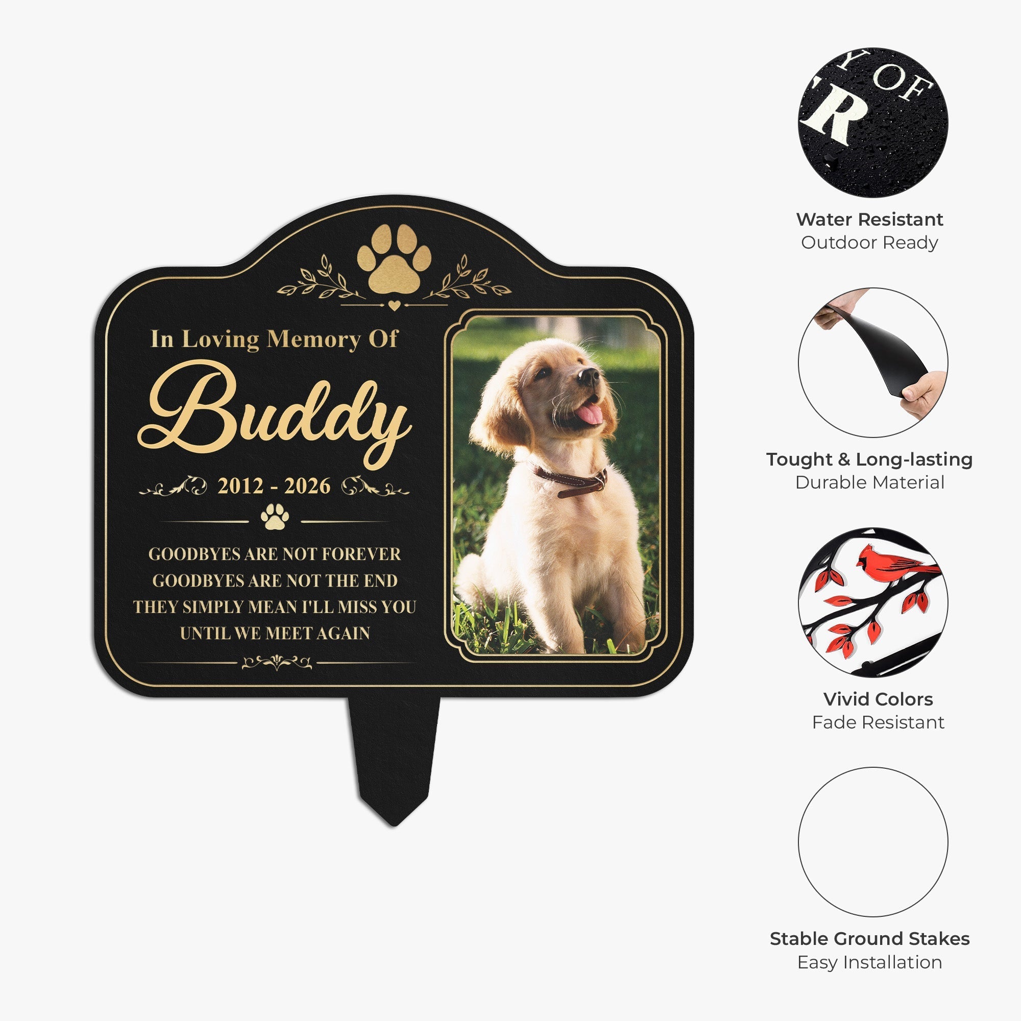 Personalized Metal Garden Stake Dog Memorial Sympathy Gift