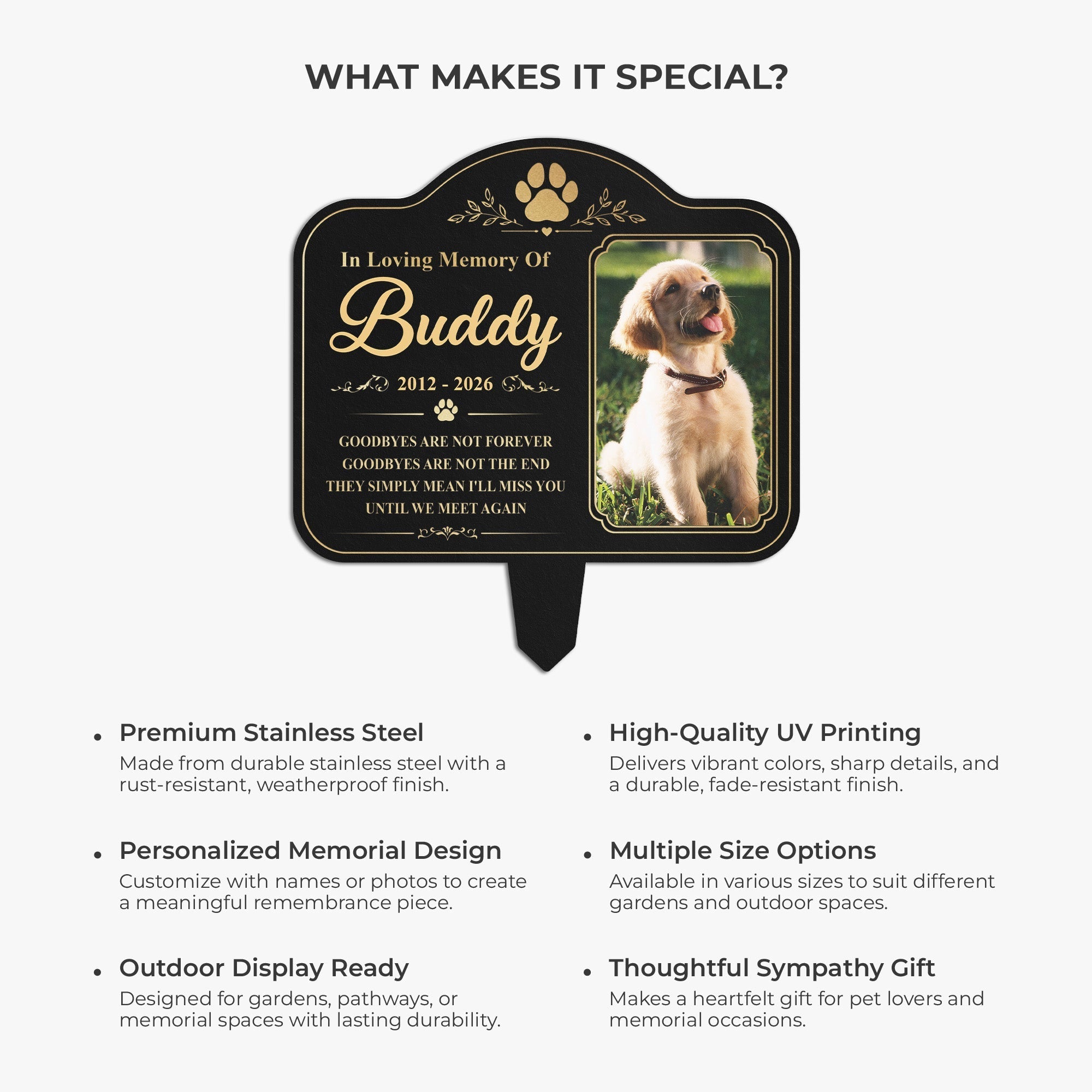 Personalized Metal Garden Stake Dog Memorial Sympathy Gift