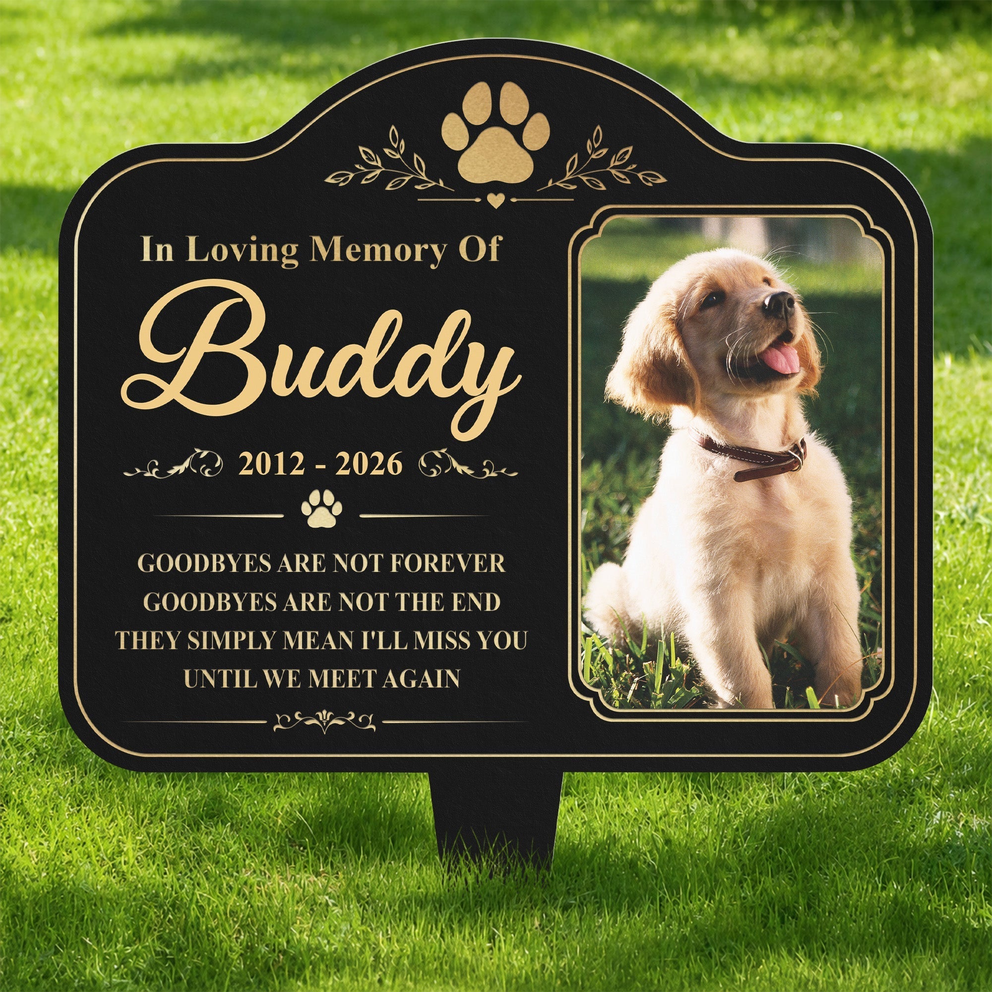 Personalized Metal Garden Stake Dog Memorial Sympathy Gift