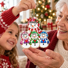 Load image into Gallery viewer, Personalized Acrylic Snowman Ornament Custom Gift for Grandma
