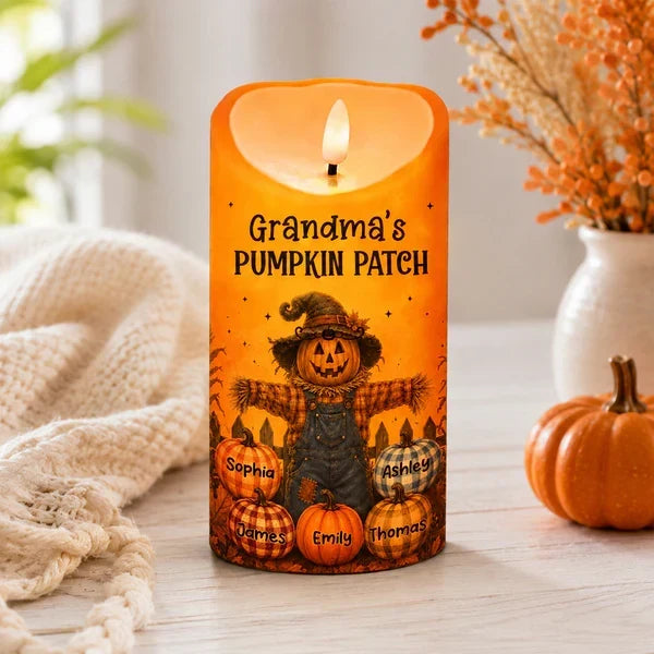 Personalized Flameless LED Candle Autumn Decor Gift for Grandma