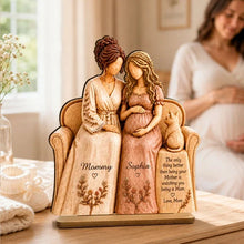 Load image into Gallery viewer, Personalized 2-Layer Wooden Plaque for New Mom &amp; Daughter Gift
