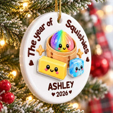 Load image into Gallery viewer, Personalized Ceramic Rainbow Dumplings Ornament Gift for Kids
