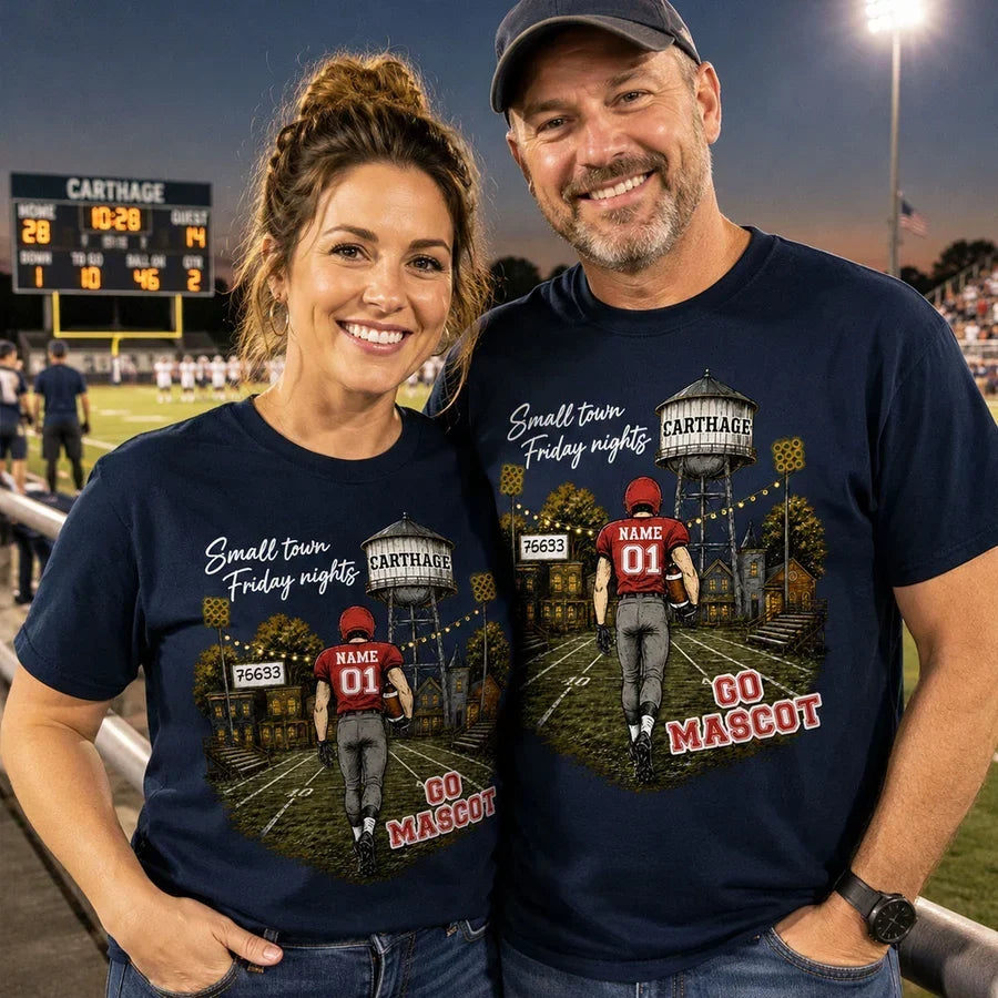Personalized Classic Tee Football Player Gift for Mom
